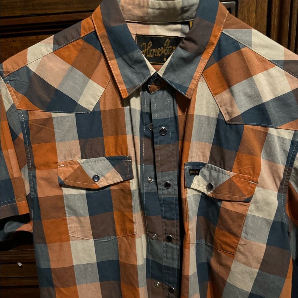 Howler Brothers Short Sleeve Pearl Snap Shirt Size Medium